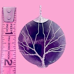 NEW! Natural Amethyst and silver pendant for necklace